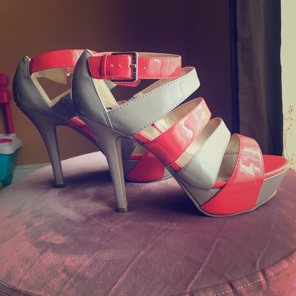 Two Toned Strap Heels